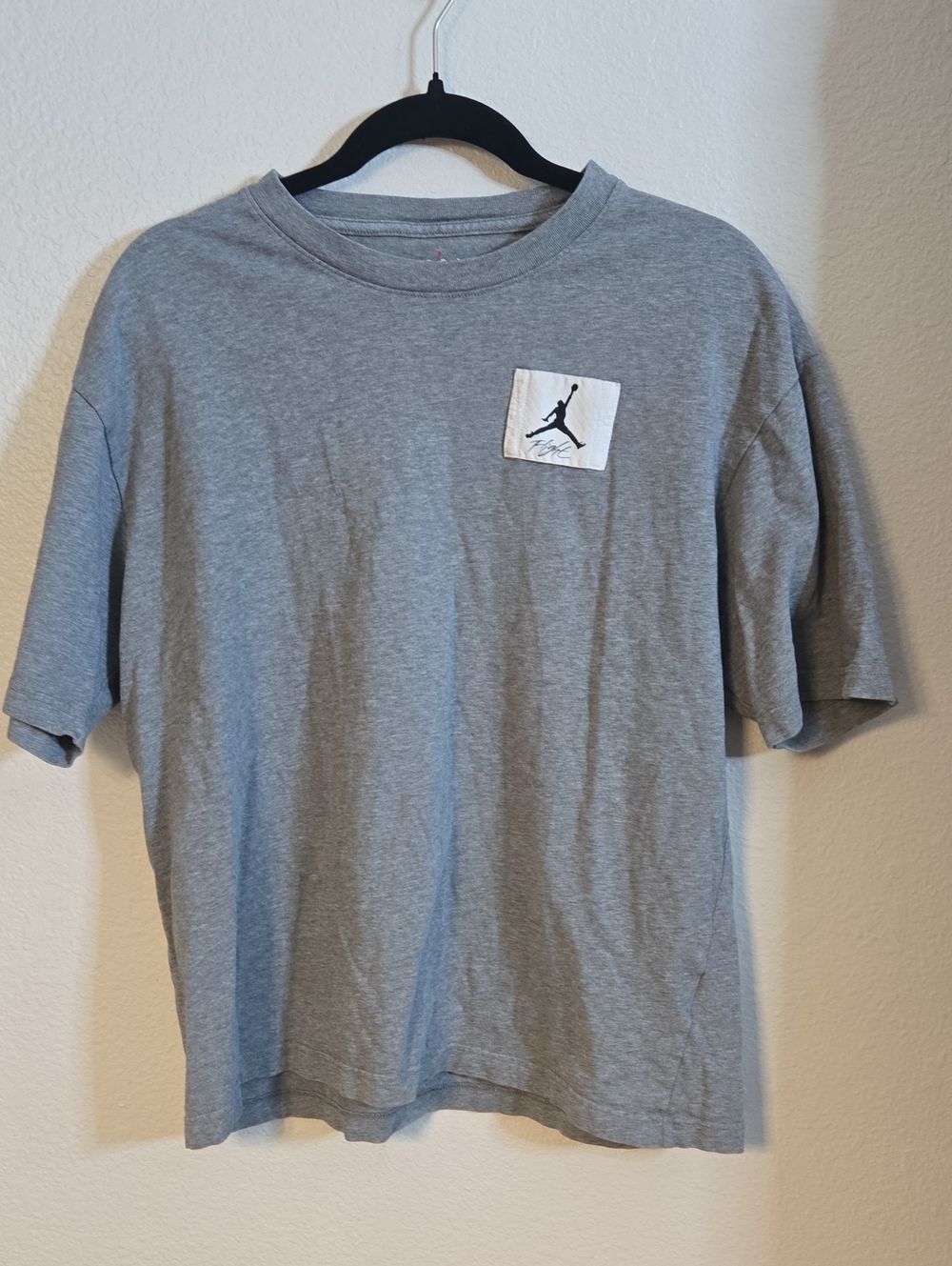 Jordan Light Grey Short Sleeve Tee with Jumpman Patch